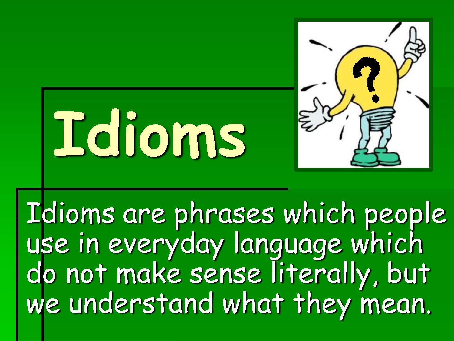 One Word Substitutions and Idioms